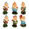 Set of 6 Garden Gnomes for Fairy Garden - 4 Inch Resin Statue Figurines for Home and Spring Yard Decor - Outdoor Patio Decorations